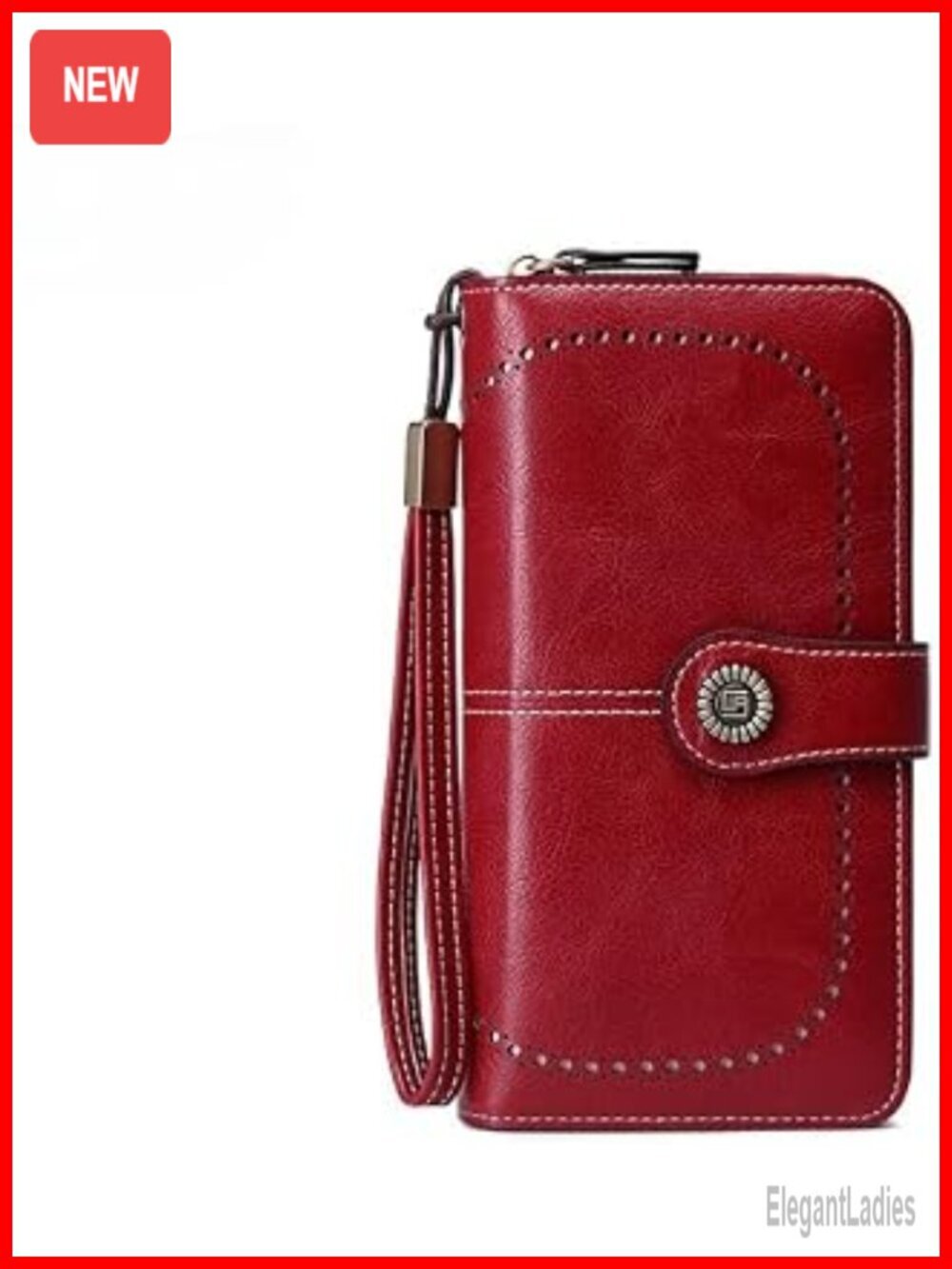 Leather RFID Blocking Credit Card Holder Bifold Wristlet Clutch Wallet